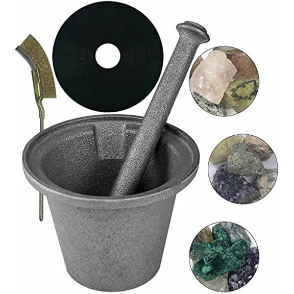 Rock Crusher Cast Iron Mortar and Pestle Rock-Ore Crusher Spice Grinder Thai Mortar and Pestle (Large Diameter 6.5'')$$Home Decor, Kitchen, & Other