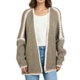 thumbnail image 1 of Women'S Oversized Cardigan Sweaters Fall Long Lantern Sleeve Knit Open Front Green L, 1 of 9