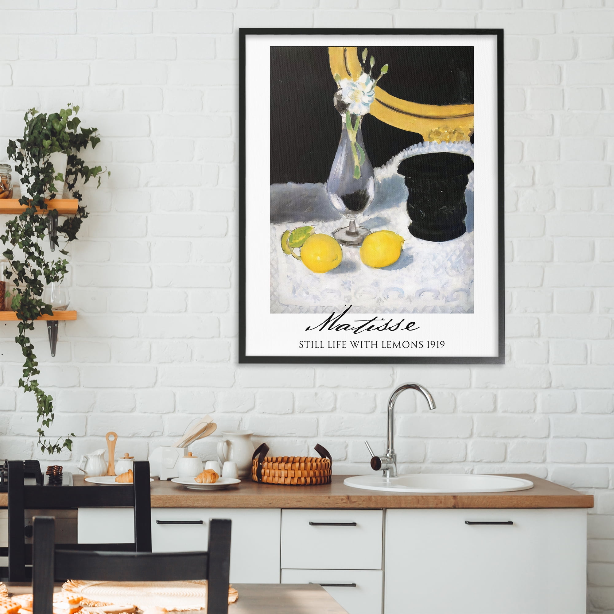 Stupell Industries Matisse Still Life Lemons Black Framed Giclee Art, design by Vintage Hustle