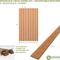 thumbnail image 2 of Ekena Millwork 94"H x 3/8"T Adjustable Wood Slat Wall Panel Kit w/ 4"W Slats, Cherry (contains 11 Slats), 2 of 7