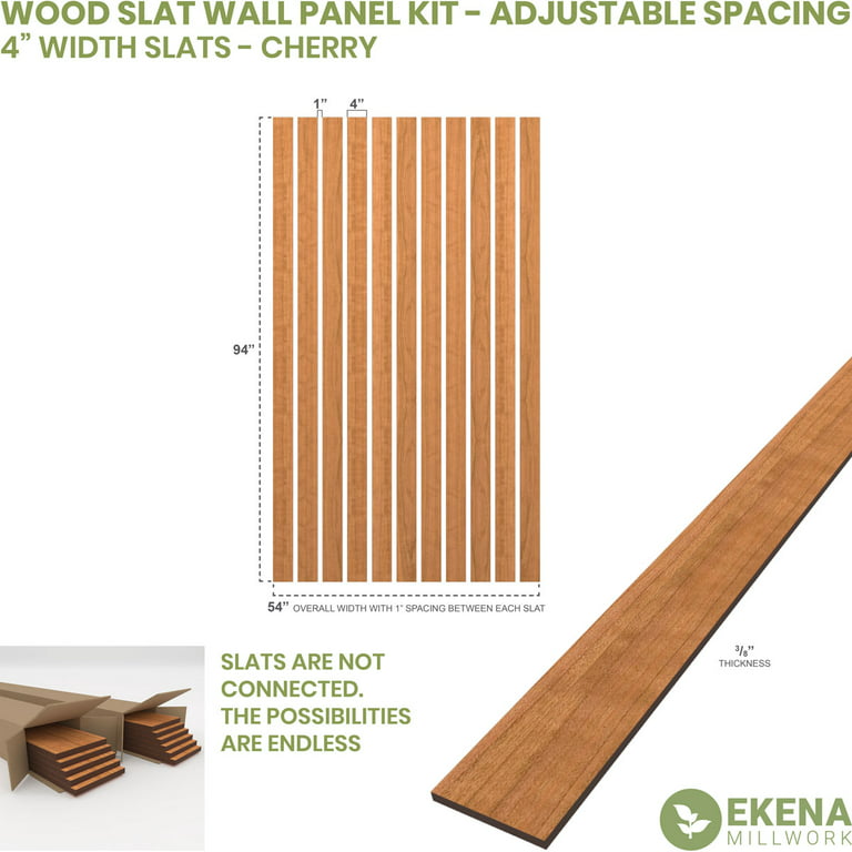 Kona Brown Wood Slat Panels for Walls - Stout (94 Long or 106