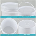 thumbnail image 4 of Wekioger 6.6 Gallon Round Plastic Bucket with Sealed Lid, White Bucket Pail Food Grade, 4-Pack, 4 of 7