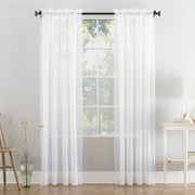 Mainstays Marjorie Sheer Voile Curtain, Single Panel, 59"w x 63"l, White
