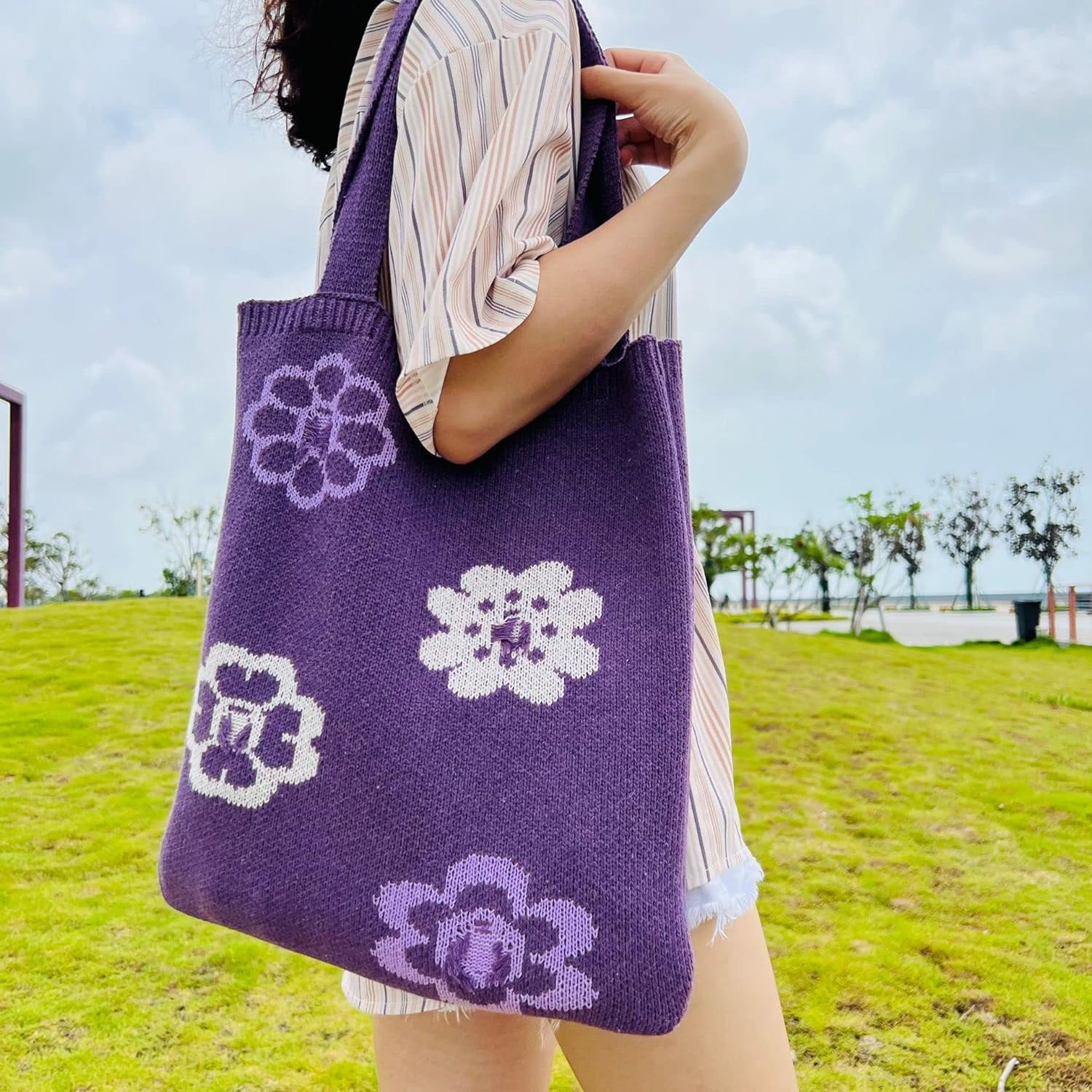 Kukuzhu Crochet Tote Bag Aesthetic Tote Bag Aesthetic Y2k Tote Bag Aesthetic Y2k Cute Tote Bags Aesthetic