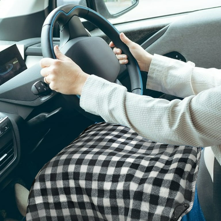 XOOL 12V Heated Car Blanket for Auto Vehicles Ideal for Cold Weather Camping 59 L x 43 W Black White Plaid Walmart