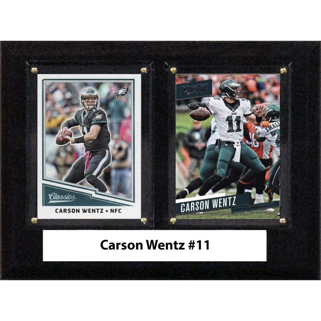 C&I Collectables 68WENTZ NFL 6"X8" Carson Wentz Philadelphia Eagles Two Card Plaque