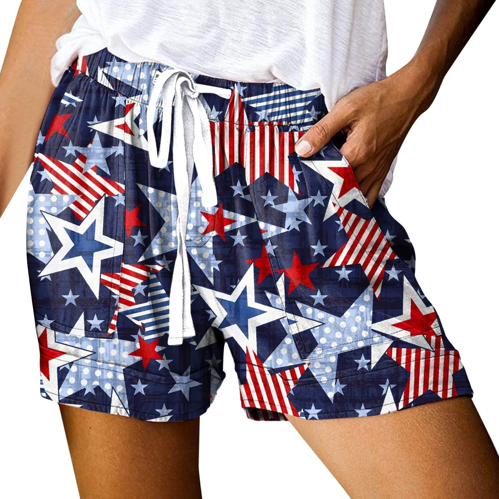 American Flag Shorts for Women 
