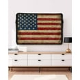 thumbnail image 5 of Vintage American Flag Outdoor TV Cover 48 to 50 Inch Weatherproof, Retro USA Flag Blue Red 600D Oxford TV Covers with Waterproof Zipper, Outside Flat TV Screen Protector Size 48"W x 30"H x 4.5"D, 5 of 7