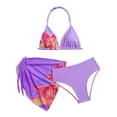 thumbnail image 6 of Yhhting Big Girls Halter Bikini 3 Piece Swimsuit Floral Print Bathing Suit With Cover Up Skirt Summer Child Girls Swimwear, 6 of 6