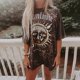 thumbnail image 1 of Pntutb Mujer Tallas grandes Suelto Letra Imprimir Manga corta O-cuello Pullover tops Camisas Pntutb Pntutb-4375, 1 of 1