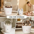 thumbnail image 5 of CHENGDAO 2Pack Cotton Rope Storage Baskets with Removable Bunny Ears, Foldable Organizer, Gray&Pink, 5 of 7