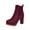 Wine, variant on Fesfesfes Ankle Boots for Women Round Leopard Print And Winter Thick Heel Low Sleeve Fashion Women 5.5(36)