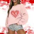 thumbnail image 2 of Gibobby Sudaderas para mujer Sudadera del día de San Valentín Camisas de corazón de amor para mujer de San Valentín Tops de manga larga (1)(Rosa, XL), 2 of 5