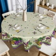 thumbnail image 7 of Mardi Gras Purple Tablecloth Spring Cream Round Tablecloth 60 Inch Carnival Fleur De Lis Mask Table Cloth for Farmhouse Kitchen Decor Polyester Fabric Holiday Table Cover for Party Outdoor, 7 of 7