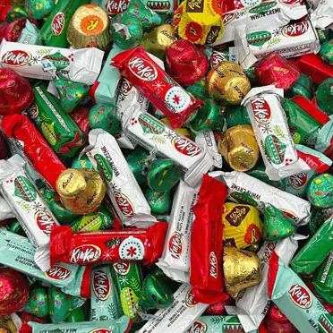Christmas Candy Assortment - Hershey  Milk and White Chocolate Popular Delights, Individually Wrapped, Variety Pack 3 Pounds