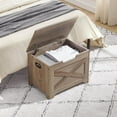 thumbnail image 5 of Storage Chest, Storage Bench with Safety Hinge, Barn Style Storage Trunk, Wooden Entryway Bench, Shoe Bench, Large Storage Chest for Entryway, Bedroom, Living Room, 5 of 8