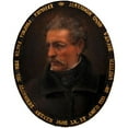 thumbnail image 2 of Theodore Alconiere 15x18 Gold Ornate Wood Frame and Double Matted Museum Art Print Titled - Self -Portrait Theodore Alconiere with Friendship Dedication to Dr. Vojtitz (1857), 2 of 4