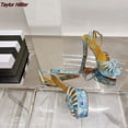 thumbnail image 3 of Summer New Water Platform Open Toe High Heels Sexy Thick Heel Buckle Strap Sandals Fashion Party Banquet Dress Women'S Shoes 44, 3 of 5