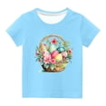 thumbnail image 2 of TIMIFIS T-Shirts de Pâques pour Enfants Tout-Petits, Mignon Imprimé d'Oeufs, T-Shirt à Manches Courtes, T-Shirt d'Été à Col Rond pour Garçons Filles, 9 Ans, 2 of 4