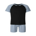 thumbnail image 1 of Opperiaya Ensembles de Pyjama pour Hommes à Manches Courtes Contrastées avec Hauts et Shorts, 1 of 9
