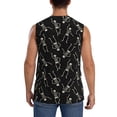 thumbnail image 4 of Balery Happy Skeletons Dancing Camisetas sin mangas para hombre, absorbe la humedad y protege contra el mal olor.-Small, 4 of 7