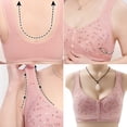 thumbnail image 2 of Woman Florals Print Wirefree Bra Front Button Closeure Everyday Sports Bras Soft Bras, 2 of 19