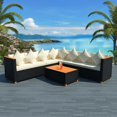 thumbnail image 1 of vidaXL 5 Piece Garden Lounge Set with Cushions Poly Rattan Black, 1 of 5