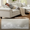 thumbnail image 5 of HOMCOM Sectional Sofa, L Shaped Couch with Deep Seat, Movable Ottoman and Pillow-top Armrests, Beige, 5 of 9