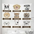 thumbnail image 1 of Animal Tapestry, Various Type of Dogs Nameplate Boston Terrier Domestic Animal Faithful Loyal, Fabric Wall Hanging Decor for Bedroom Living Room Dorm, 5 Sizes, Grey Cream White, by Ambesonne, 1 of 1