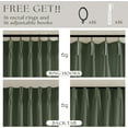 thumbnail image 5 of Olive Green Linen Pinch Pleated Curtains 84 Inches Long 2 Panels for Living Room Bedroom Linen Pleated Hooks Rings Back Tab Light Filtering Loden Moss Green Farmhouse Drapes 84 Inch Length, 5 of 18