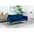 thumbnail image 2 of ARCTICSCORPION Velvet Loveseat Sofa, Convertible Futon Sofa Bed with Adjustable Back and Metal Tapered Feet, Upholstered Sleeper Couch Accent Sofa for Living Room, Bedroom, Apartment, Navy, 2 of 7