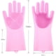thumbnail image 2 of Guantes de lavado, guantes de silicona para lavar platos con estropajo oso de fresa  Hogar, 2 of 5