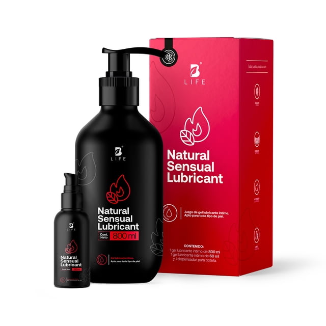 Lubricante Íntimo A Base De Agua | 800 ml | Sin Aromas Con Ingredientes Naturales | Natural Sensual Lubricant | B Life.
