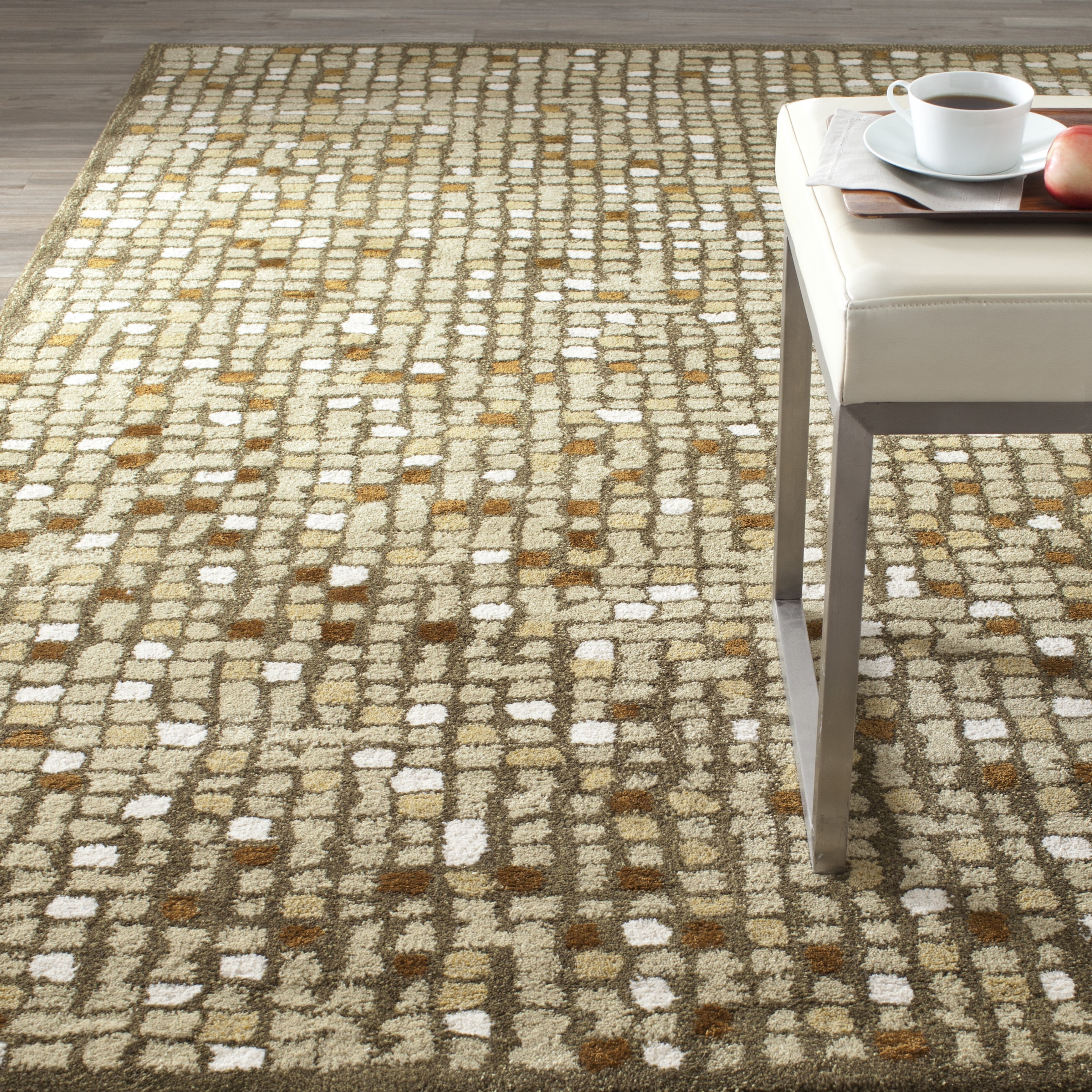 SAFAVIEH Martha Stewart Mosaic Dotted Area Rug, Oolong Tea Green, 9'6" x 13'6"
