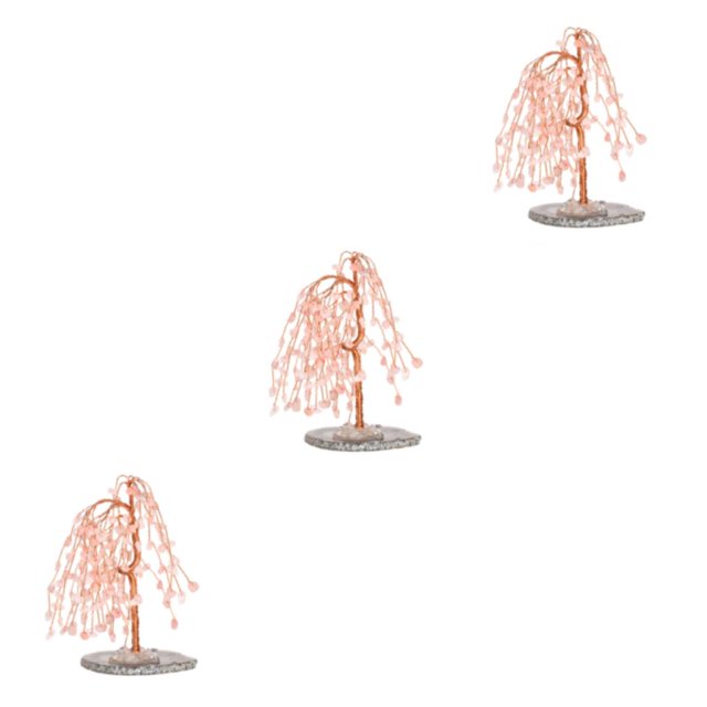 Thinsony 1/2/3/5 Stable Tree Desktop Ornament With Low Center Of Gravity - For Office Meaningful Pink 3PCS