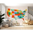 thumbnail image 6 of Geographic Non-pasted Wallpaper Wall Mural - US Map With State Names, 6 of 7