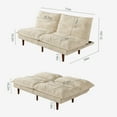 thumbnail image 3 of LLappuil 2 Piece 71" Corduroy Futon Convertible Sofa Bed, Loveseat Sleeper Sofa Couch for Living Room Apartment Beige, 3 of 7
