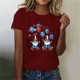 thumbnail image 2 of UVEASISHA 4th of July Tshirts for Women Funny Patriotic Graphic Short Sleeve Tees Holiday Celebration Gnomes T-Shirt Wine XXXL, 2 of 5