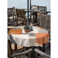 thumbnail image 6 of Burnt Orange Grey Outdoor Tablecloth with Umbrella Hole, Oil Painting Modern Abstract Art Spillproof Waterproof Outdoor Table Cover, Patio Tablecloths for Party/Garden/Picnic, Round 54 inch, 6 of 9