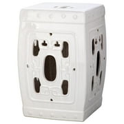 Safavieh Dynasty Filigree Garden Stool-Finish:White