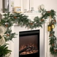 thumbnail image 5 of sruoe Artificial Christmas Garland, Faux Greenery Garland, Christmas Garlands Wreaths Rattan, Rose Vine Garland, Fake Hanging Vines for Home Table Door Stairs Fireplace Outdoor Decoration, 5 of 7