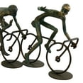 thumbnail image 4 of 20" x 8" Bronze Polystone People Sculpture with Bike, by DecMode, 4 of 8