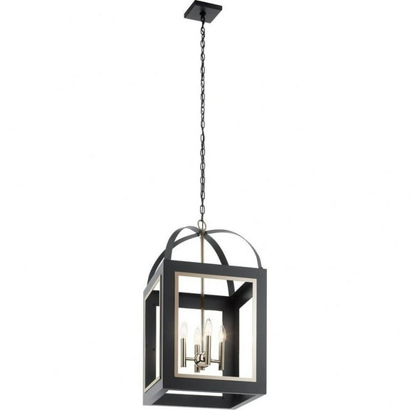 Modern Farmhouse Four Light Chandelier-Black Finish Bailey Street Home 147-Bel-4187433