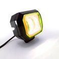 thumbnail image 4 of Faro Para Moto Rasen Led Cuadrado Mini 2 Led Con Lupa Luz Blanca Fija Y Con Estrobo Opcional Y Contorno   amarillo, 4 of 10
