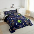 thumbnail image 3 of Manfei Animal Dinosaur 3 Pieces Queen Comforter Set,Jungle Wildlife Ultra Soft Bedding Sets,Galaxy Planet Bedding Comforter Set,Microfiber Boys Bedroom Decor,Reversible, 3 of 8