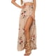 thumbnail image 3 of Falda Larga Con Estampado Floral Mujer Ropa De Verano Falda Con Abertura Con Cordones, Gris Rosa, M Eigraketly AP001656-02, 3 of 7