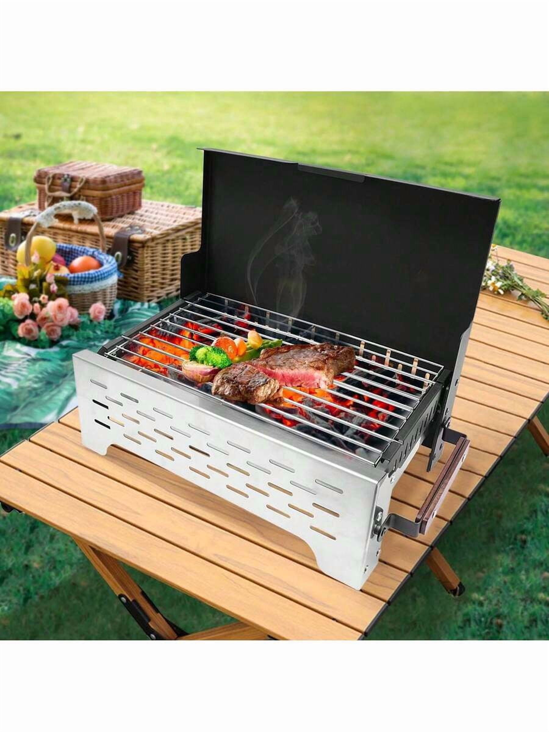 Portable Charcoal Grill For Camping - Small Camping Charcoal Grills, Tabletop Outdoor Grills, Mini Portable Grills, Table Top Portable Grills, Barbecue Grill, BBQ Pit Grill Charcoal