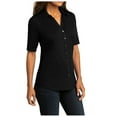 thumbnail image 4 of Yellow Rooster Womens Short Sleeve City Stretch Top Black M, 4 of 4
