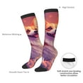 thumbnail image 4 of Disketp Sunset Cloud Corgi Print Unisex Contrast Color Stockings Lightweight Breathable Ventilation Ankle Contrast Color Stockings, Contrast Color Stockings for Daily, 4 of 6