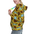 thumbnail image 2 of Sikiie Sunflowers Women's Casual Hoodies Long Sleeve Lightweight Pullover Tops Loose Sweatshirt-Small, 2 of 7